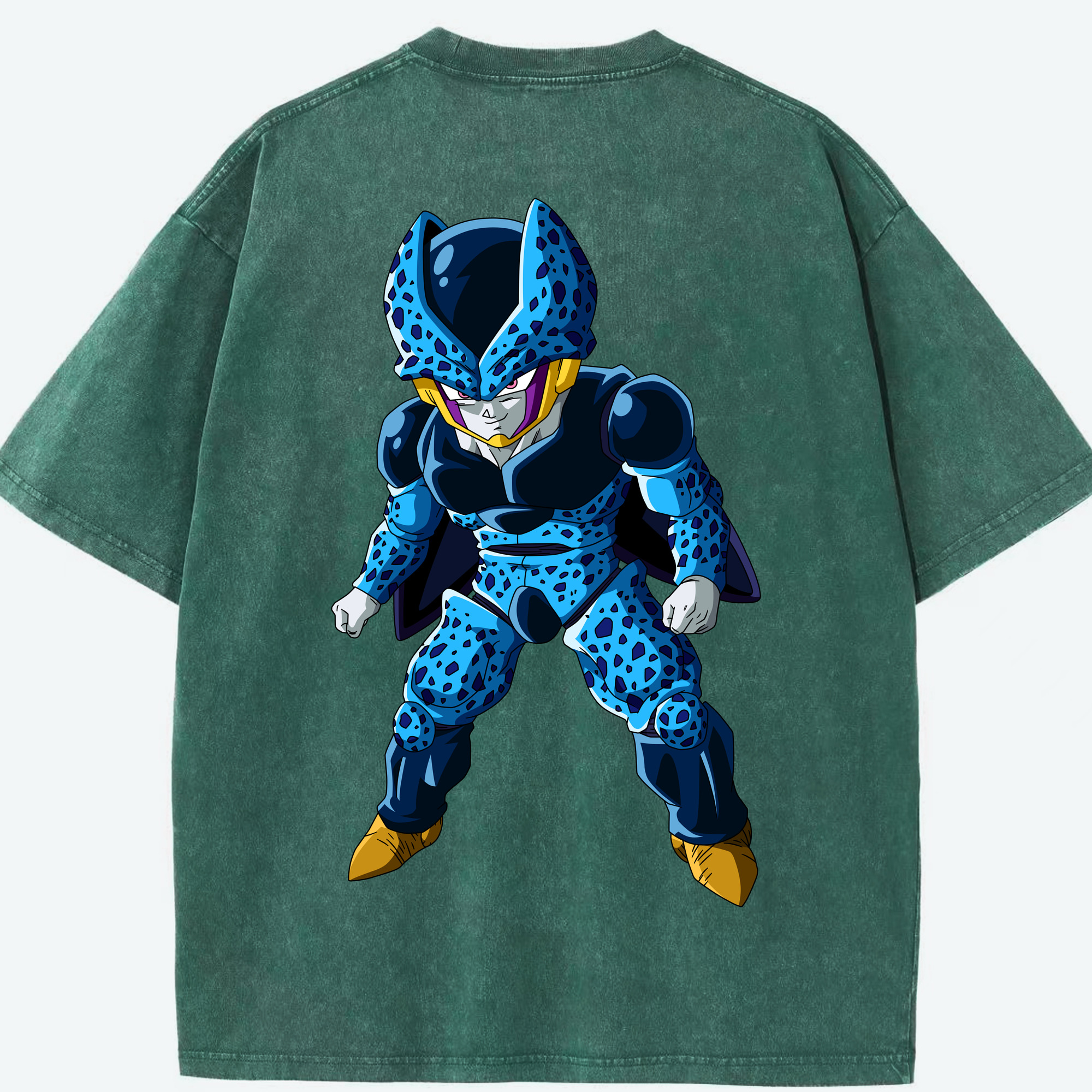 （画像用） ドラゴンボール セル DRAGON BALL Cell 綿100% ヴィンテージ風 半袖Tシャツ（背面プリント）